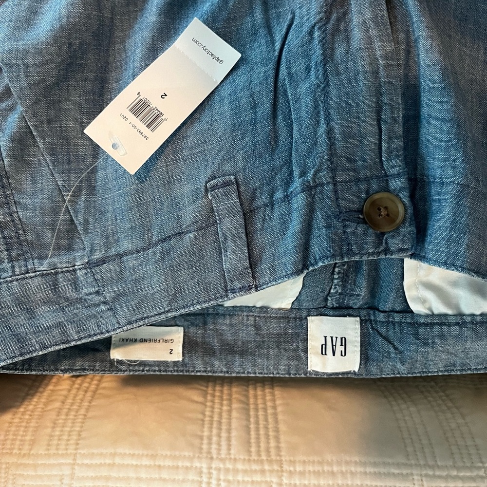 Size 2, GAP, chambray, girlfriend khakis